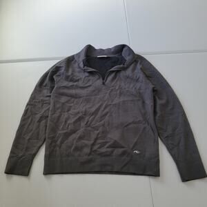 KJUS Sweater Mens Large Gray Freelite Kulm Half Zip Merino Wool Cashmere Blend